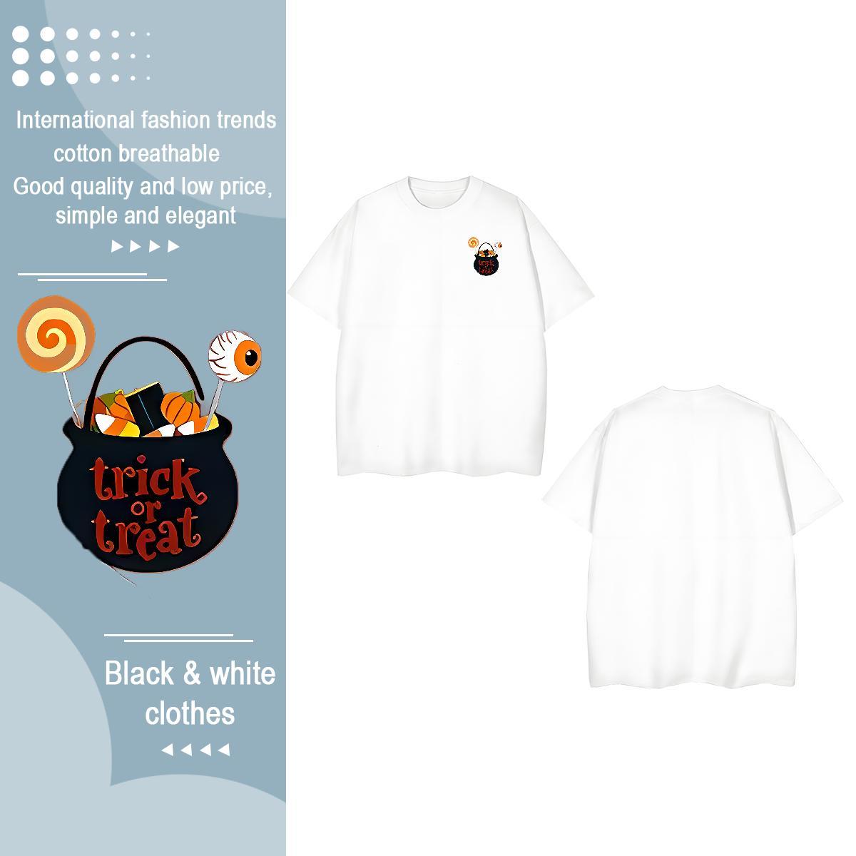 Fashion Casual Tshirt for Man Woman halloween Outdoor 230g 100% Cotton Top Tees Breathable Crew Neck Comfortable Mens T Shirts Graphic