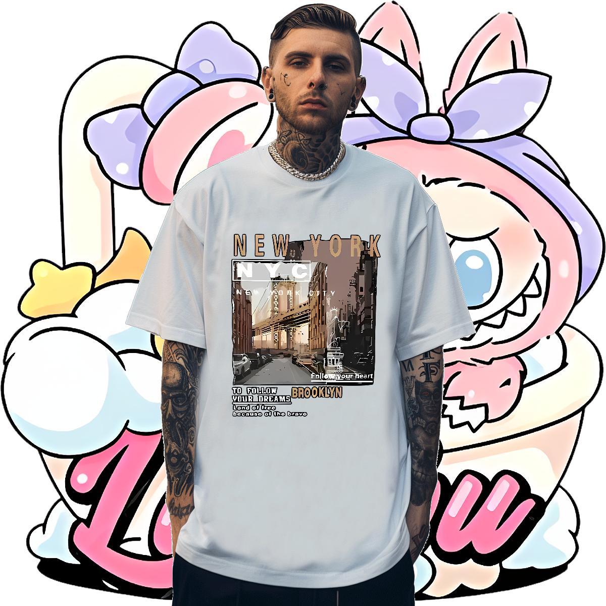 Classic Tshirt for Man Woman Casual 100% Cotton 230g Oversized 3XL 4XL O-Neck Short Sleeve New York T Shirts Men New Designer Tee Shirt