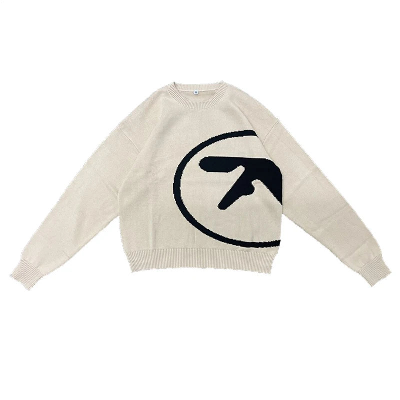 Womens Sweater Aphex Twin Knit Y2k Autumn Pullover Long Sleeve Tops Vintage Knitwears Jumper Streetwear Korean Female Clothing 240812