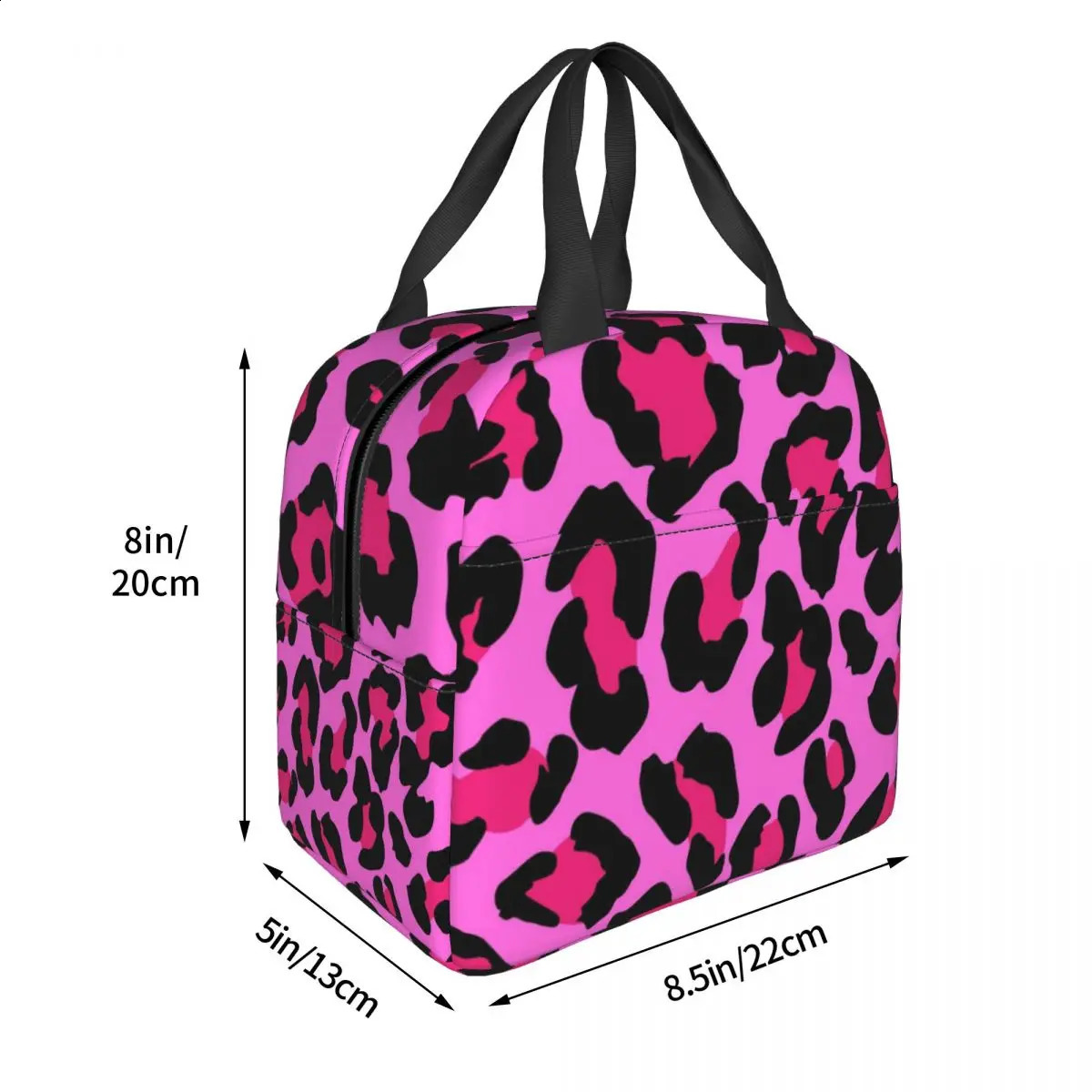 Pink Leopard Print Insulated Lunch Bags Thermal Bag Lunch Container Camouflage Large Lunch Box Tote Food Bag Office Picnic 240819