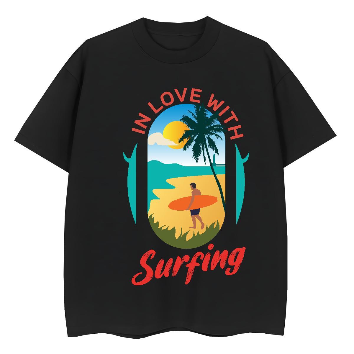 New Couples T Shirts Casual Sport O Neck Short Sleeves Clothings Loose 230g Cotton sea Custom Printed Womens T Shirts