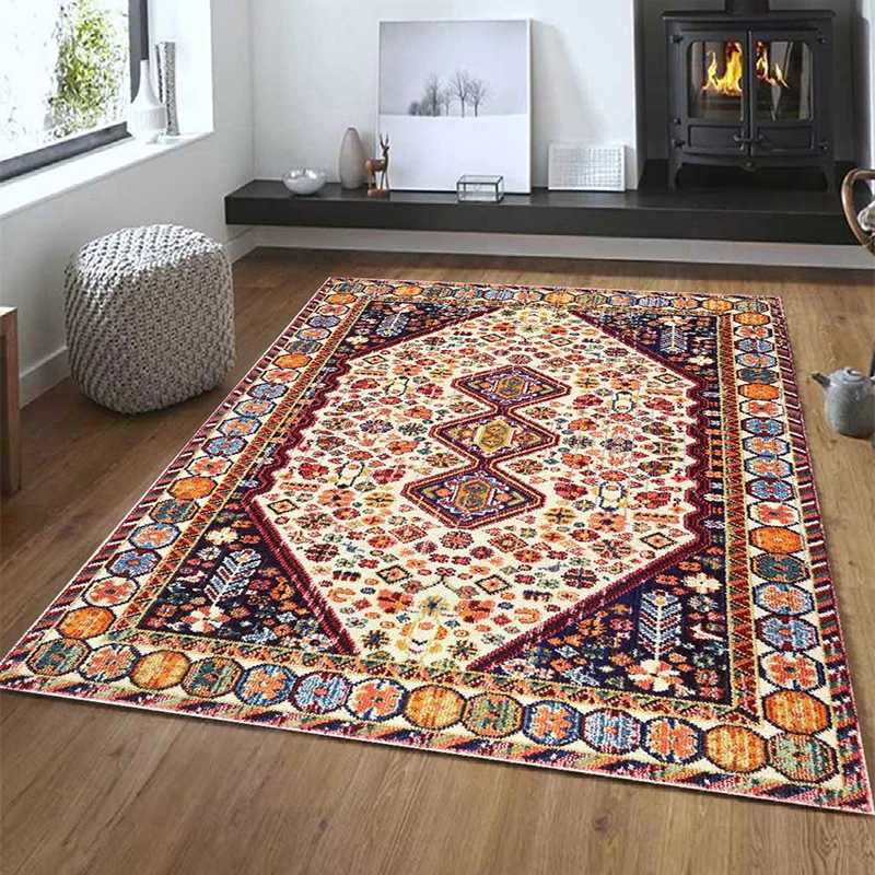 Trkiye Mandala carpet used in living room family anti-skid large geometric area bedroom living room floor mat adhesive tape W240815