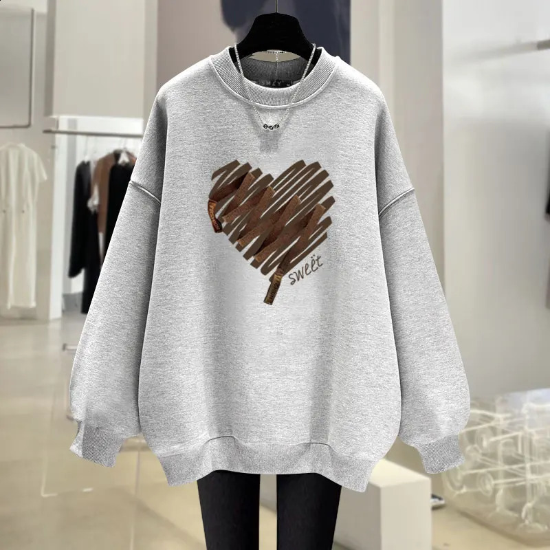 Autumn Winter Fashion Printed Sports Shirt Womens Oneck Casual Loose Cotton Hoodie Retro Zipper 240819
