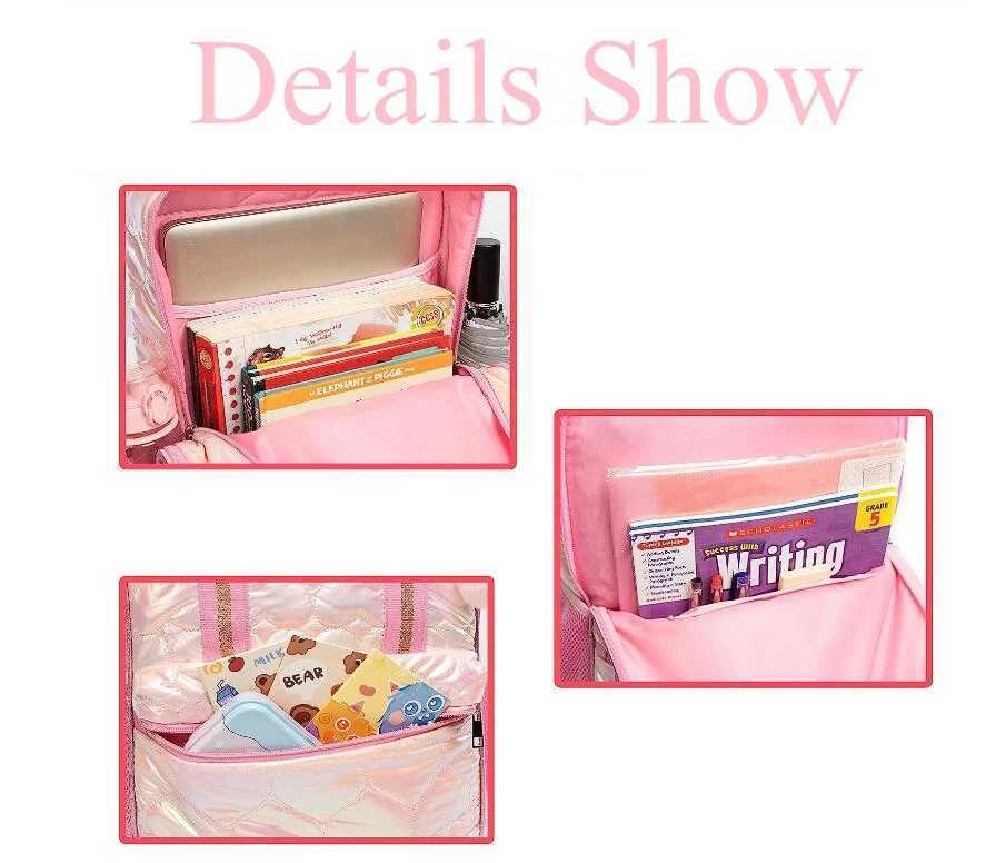 Primary School Trolley Bag Set Lunch Bag Girls Rolling Backpack for Girls School Bookbags Kids Carry-On Luggage Wheeled Backpack Y240820
