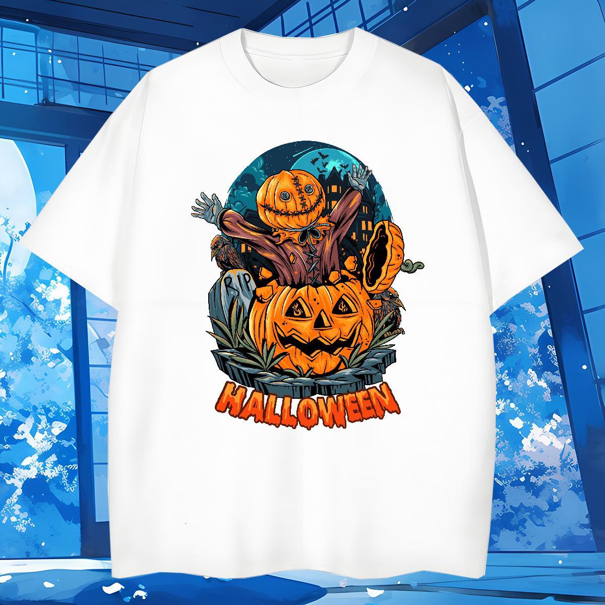 2024 Designer Mens Tshirts pumpkin Summer Casual 230g Pure Cotton Tops Breathable Soft Free Shipping T Shirts Men DIY Printed
