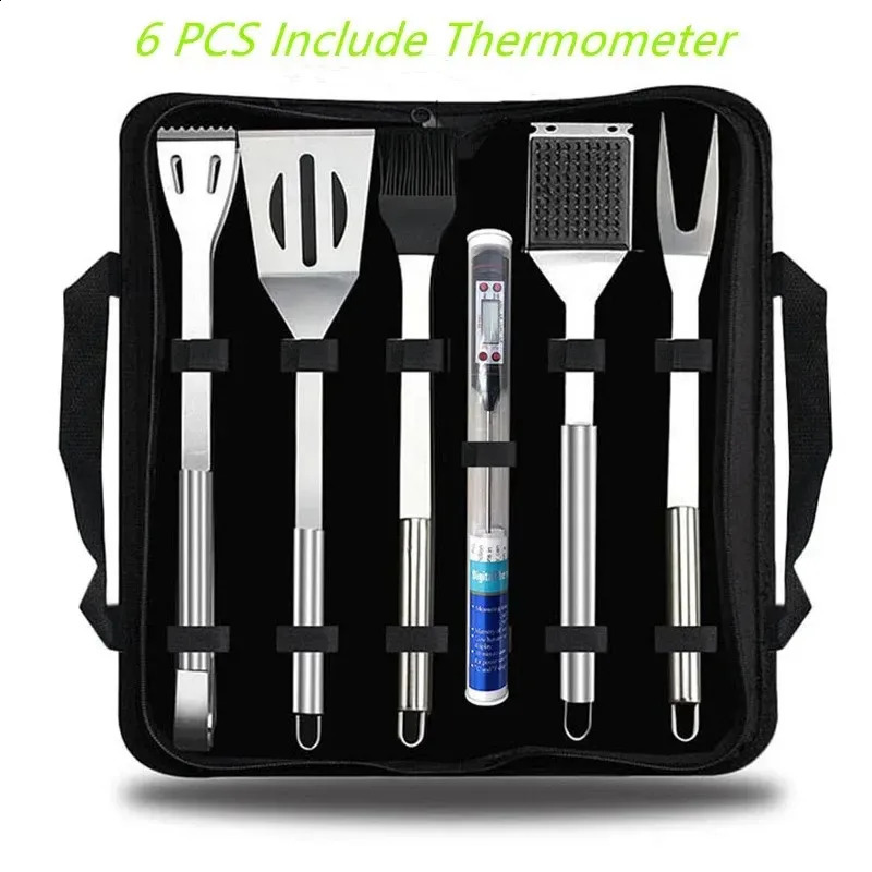 BBQ Tools Set Barbecue Utensil AccessoriesThermometer Barbeque Grilling Accessories Outdoor Gril Tools Set Bbq Utensil Set 240819