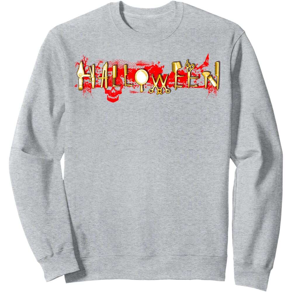 Long Sleeve Shirts For Men Sweatshirt Scary Halloween Themed Hair Stylist Item Funny Gift Sweatshirt T Shirt Graphic Tee Streetwear Casual Tops Clothe