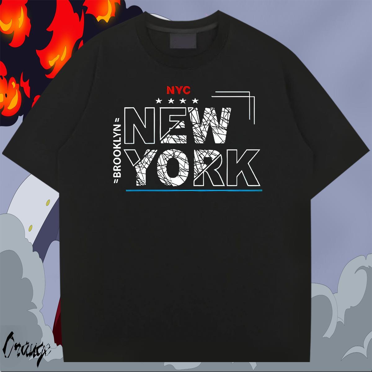 Cool Design Couples T Shirts Casual 100% Cotton 230g DIY Printed Short Sleeve O-Neck New York Mens T Shirts Wholesale Top Tees