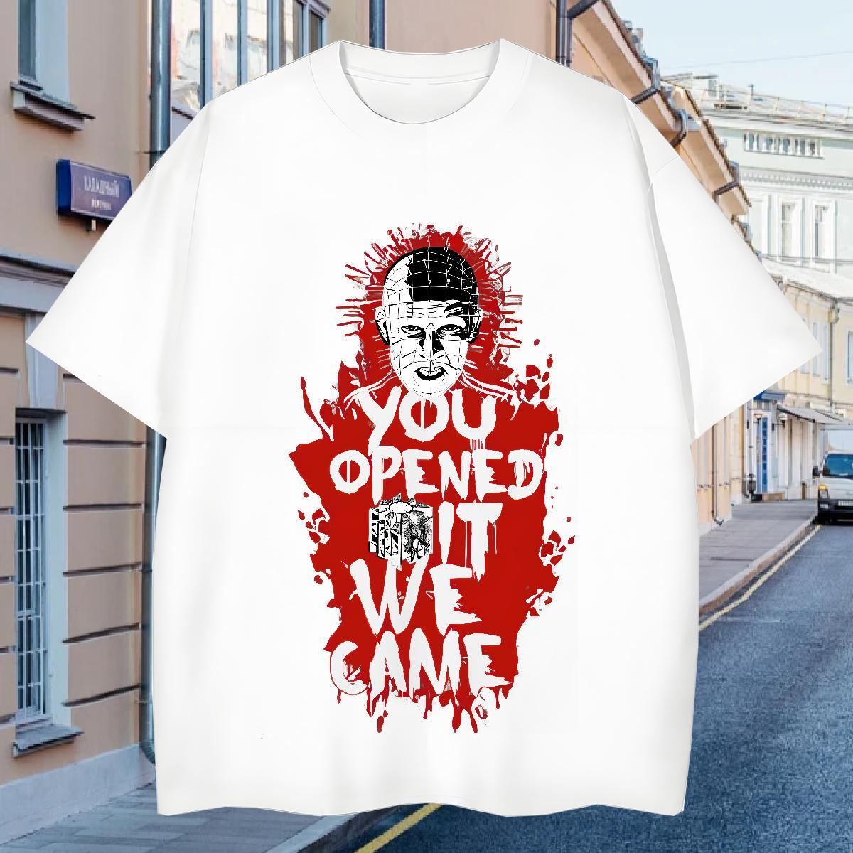 T-Shirts for Men 230g Pure Cotton scary Daily Outfit Breathable Crew Neck Oversized Men Tees New Arrival Free Shipping Clothes
