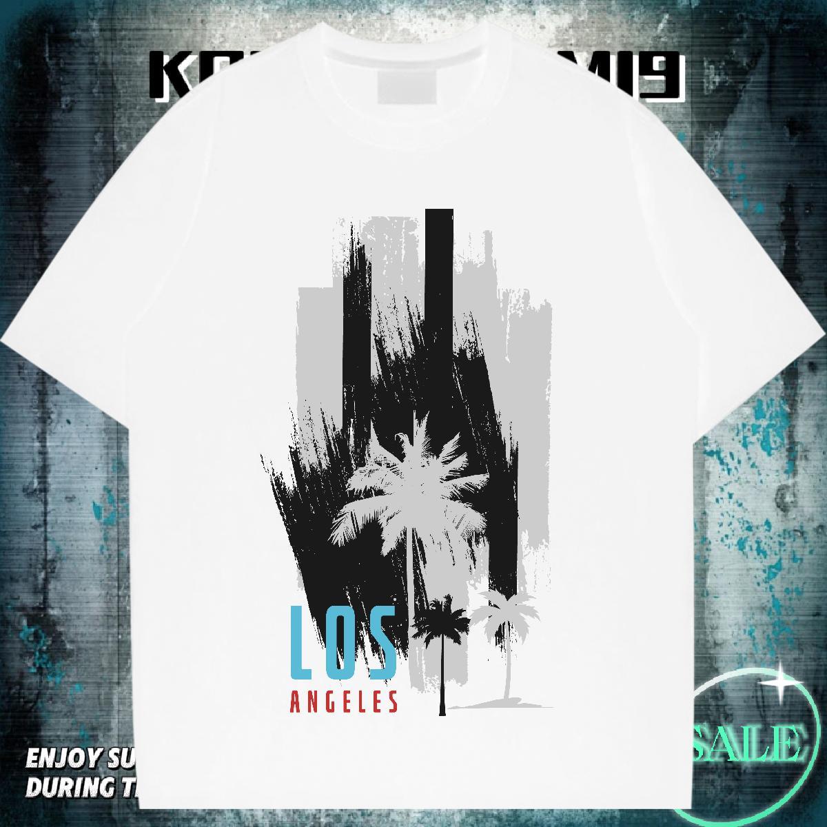DIY Unisex Tshirts Sports Casual Breathable Crew Neck Tee Shirt Free Shipping 230g Cotton tree Black White T shirt