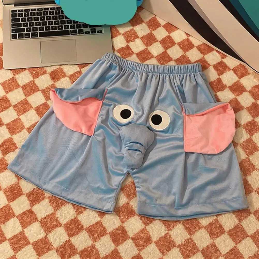 Design shorts 3D cartoon elephant decoration couple pajamas shorts Soft and breathable unisex summer pajamas shortsW240719