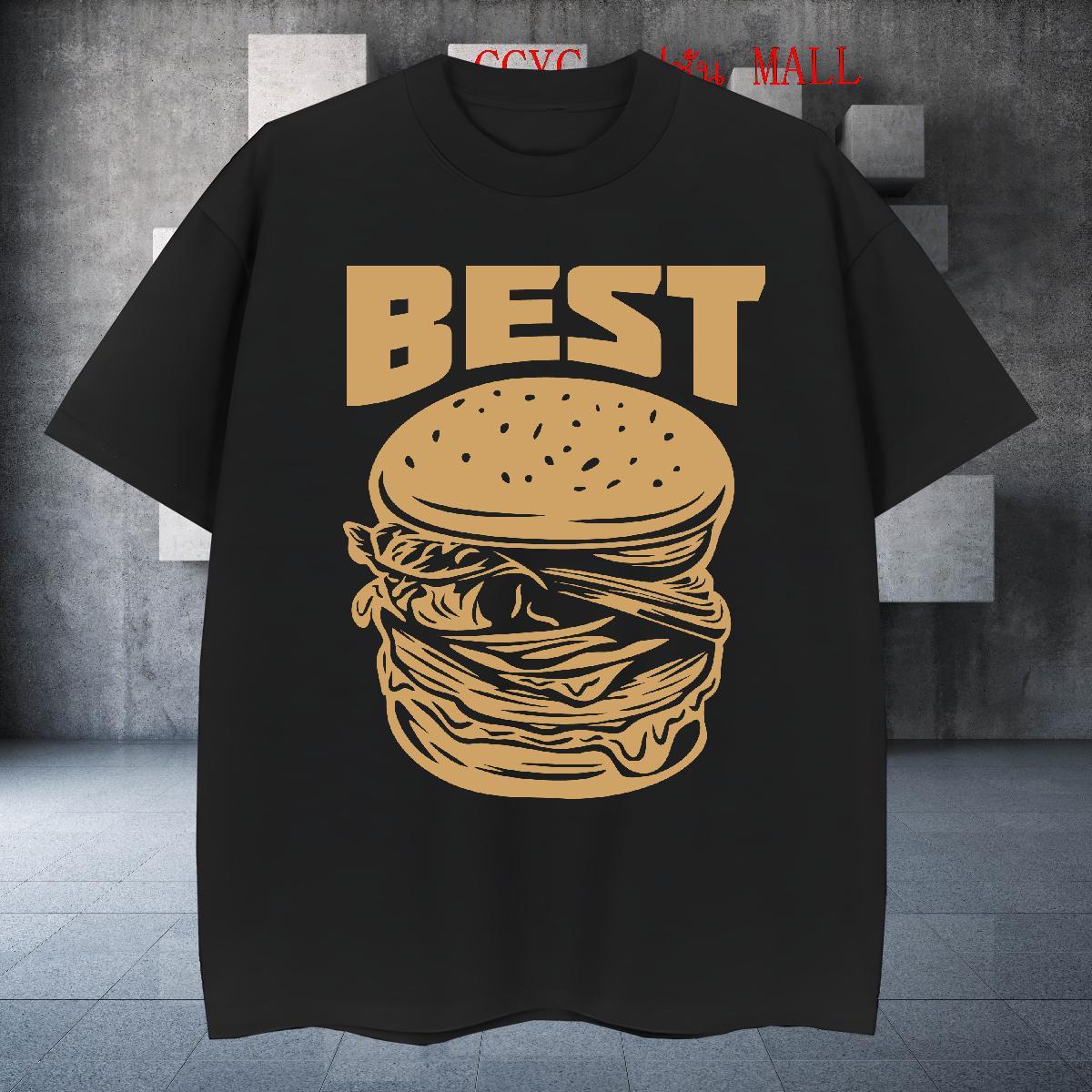 Soft hamburger Man T Shirts Spring Summer Mens Tshirts 100% Cotton 230g New Designer Short Sleeve Soft Oversized Tees
