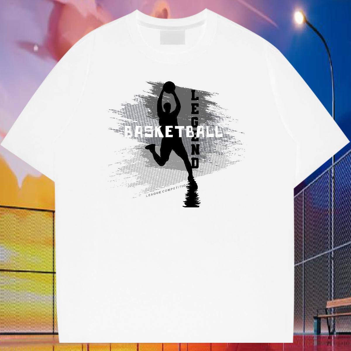 Classic Casual basketball Tshirt for Man Woman 230g 100% Cotton T Shirt For Man Plus Size Custom Daily Wear O Neck Short Sleeves Cool Tops