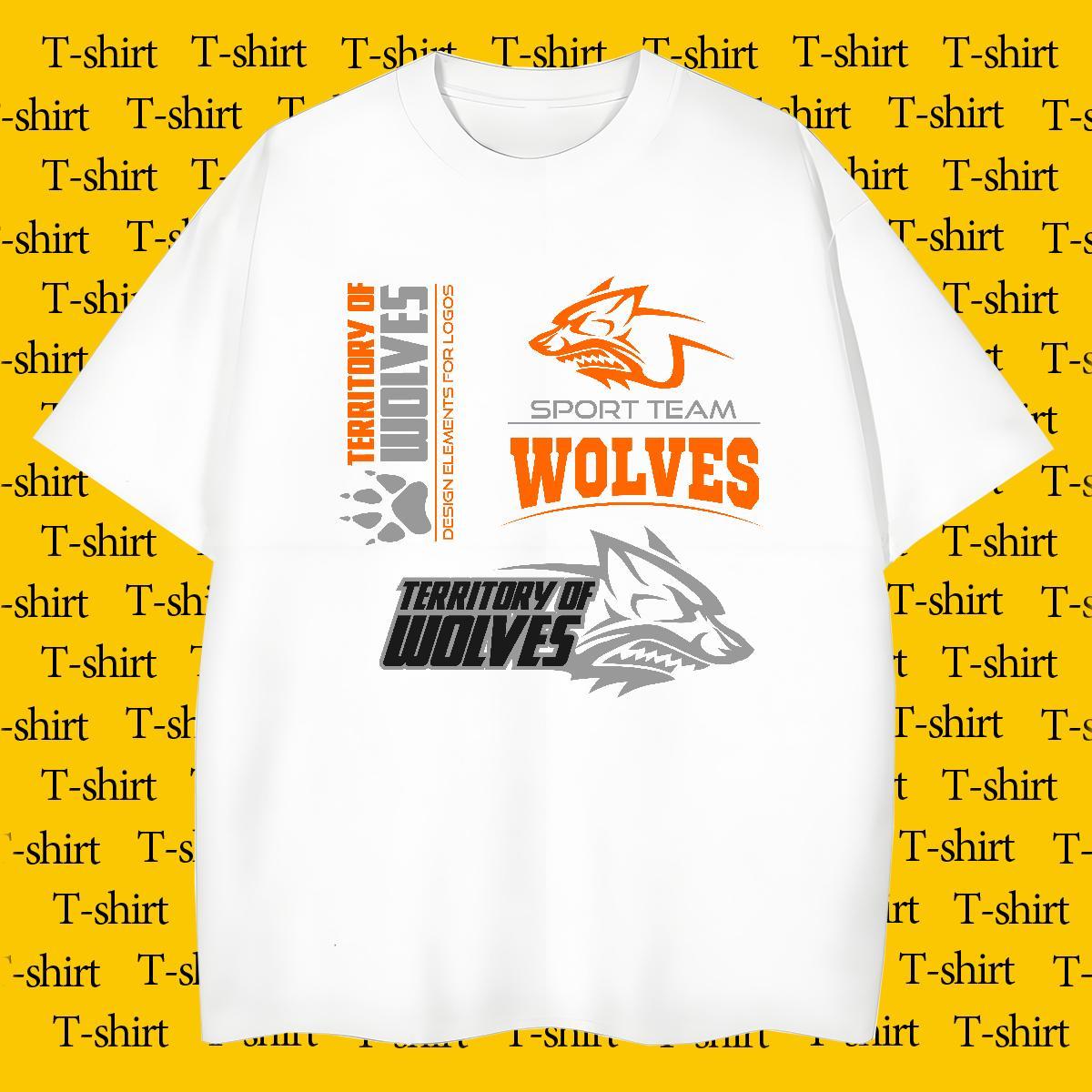 Designer T Shirts Men wolf Round Neck Short Sleeve Street Wear Custom Big Size 100% Cotton 230g Tshirt for Man Woman New Arrival Clothings
