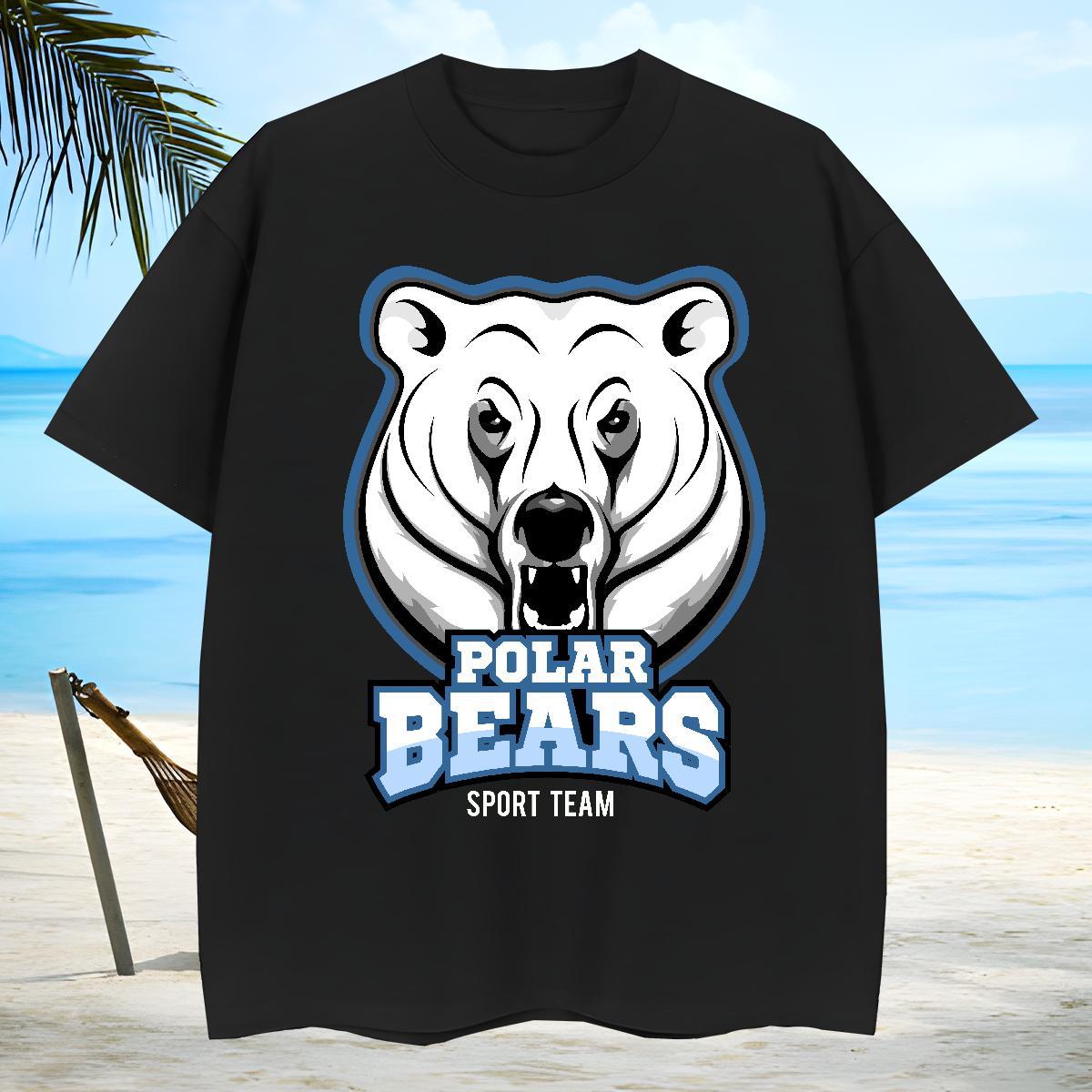 TOP Quality Men T Shirts bear Breathable Short Sleeve Home Outdoor Custom Printing 230g 100% Cotton Men Clothes T-Shirt Fashion New Tees