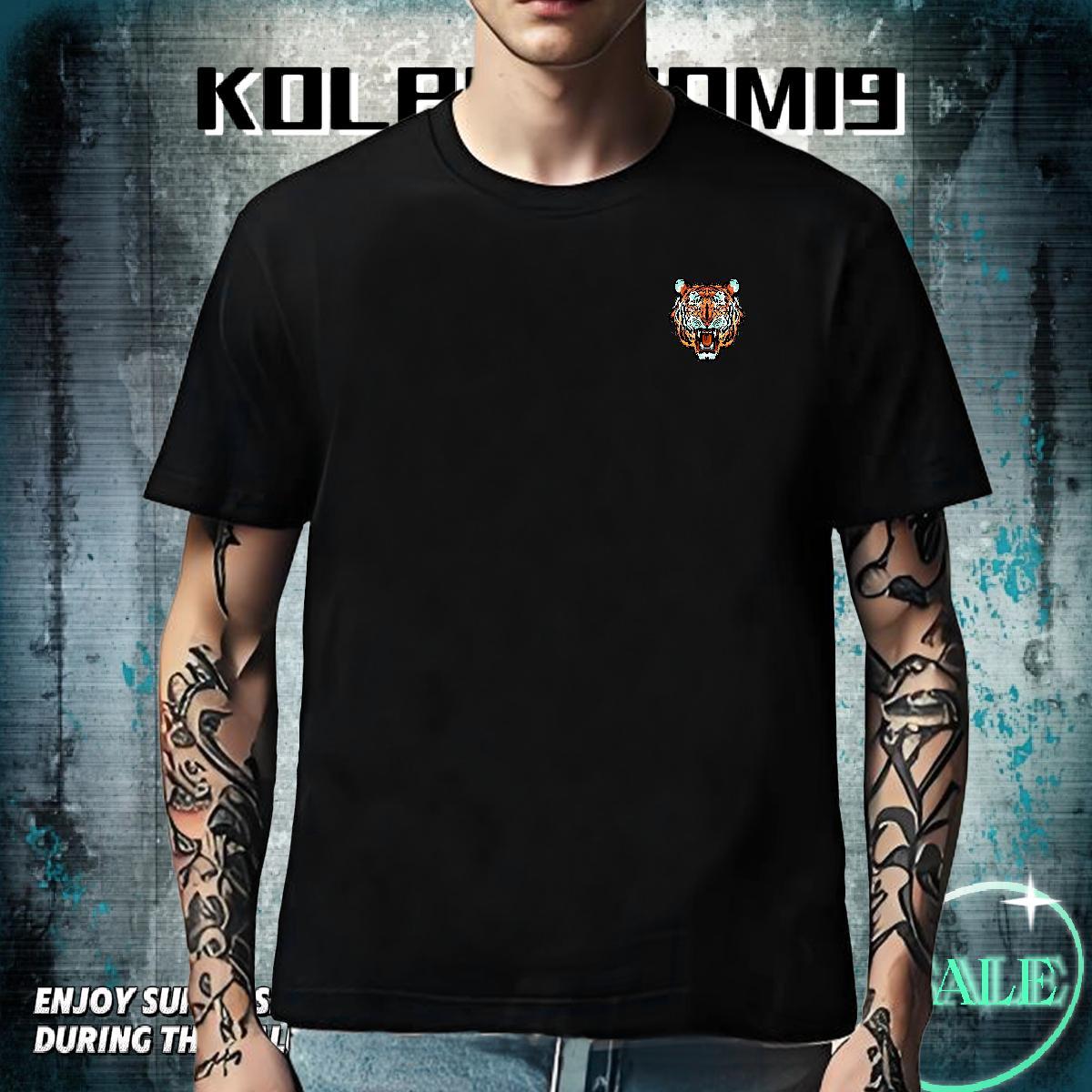 Popular Men Clothes T-Shirt Beach 100% Cotton 230g Oversized Breathable Crew Neck tiger Men T Shirts Fashion Design Polos