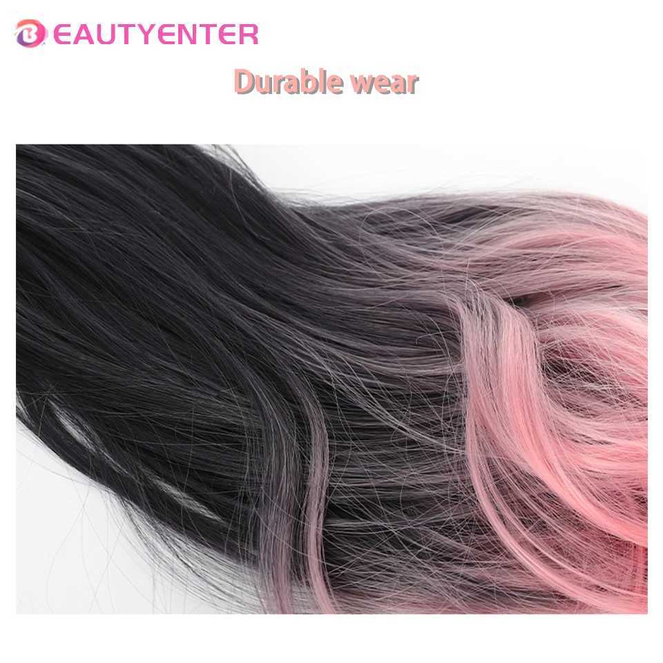 Ponytail female long curly hair gradient small grip clip ponytail natural slightly curled prominent big wave Wig brain W240817