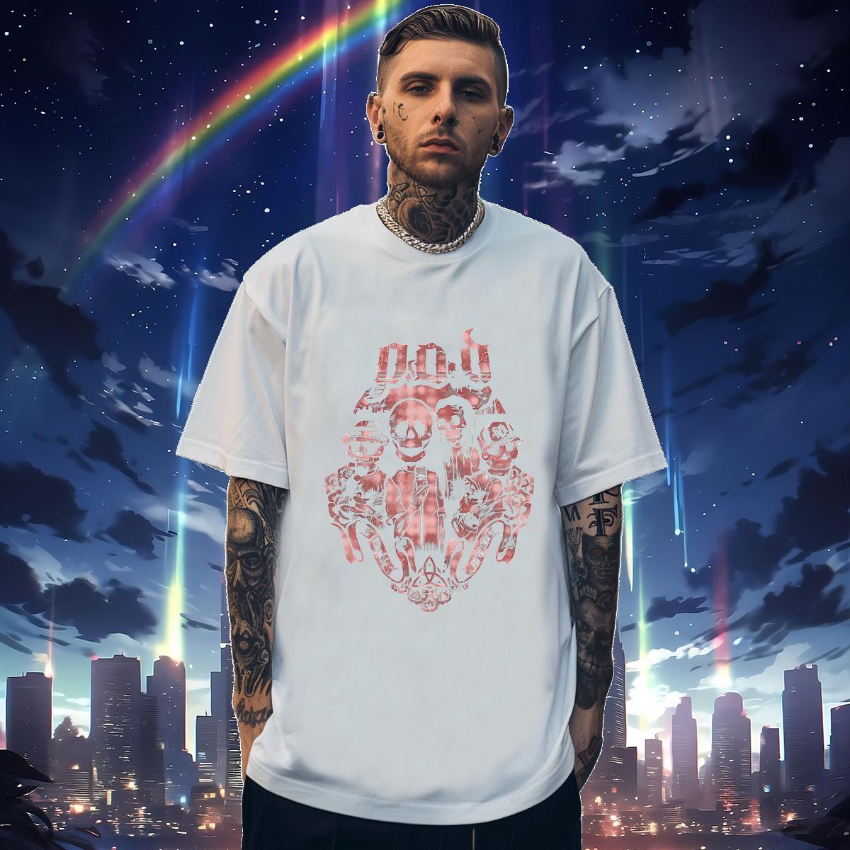 2024 Designer scary Men Clothes T-Shirt 230g Cotton T-Shirts Custom Print Plus Size Beach Pure Cotton Soft Tees Shirts