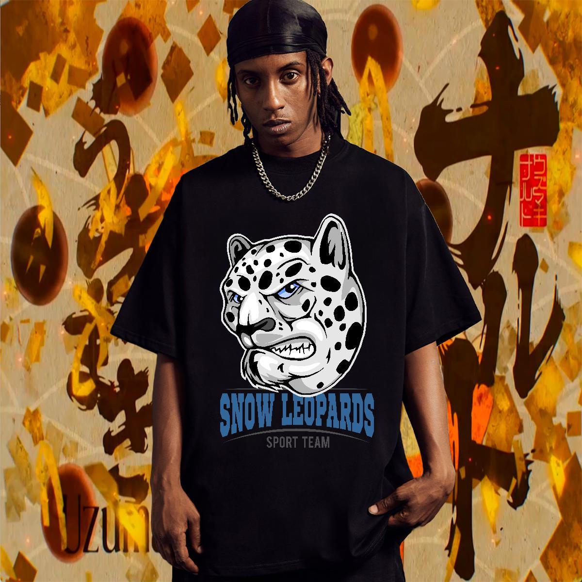 Loose Fit Mens T Shirts leopard Round Neck Short Sleeve Outdoor Custom Big Size 230g Pure Cotton Men Tshirts Fashion Design Tees