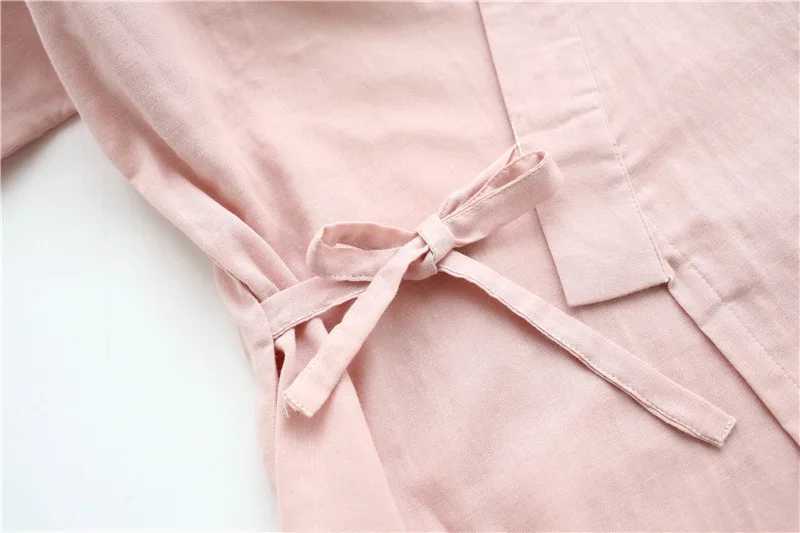 2024 New Japanese Kimono Summer Couples Pajama 100% Cotton Pajama 2-piece Set Simple Pajama LoungeweW240719