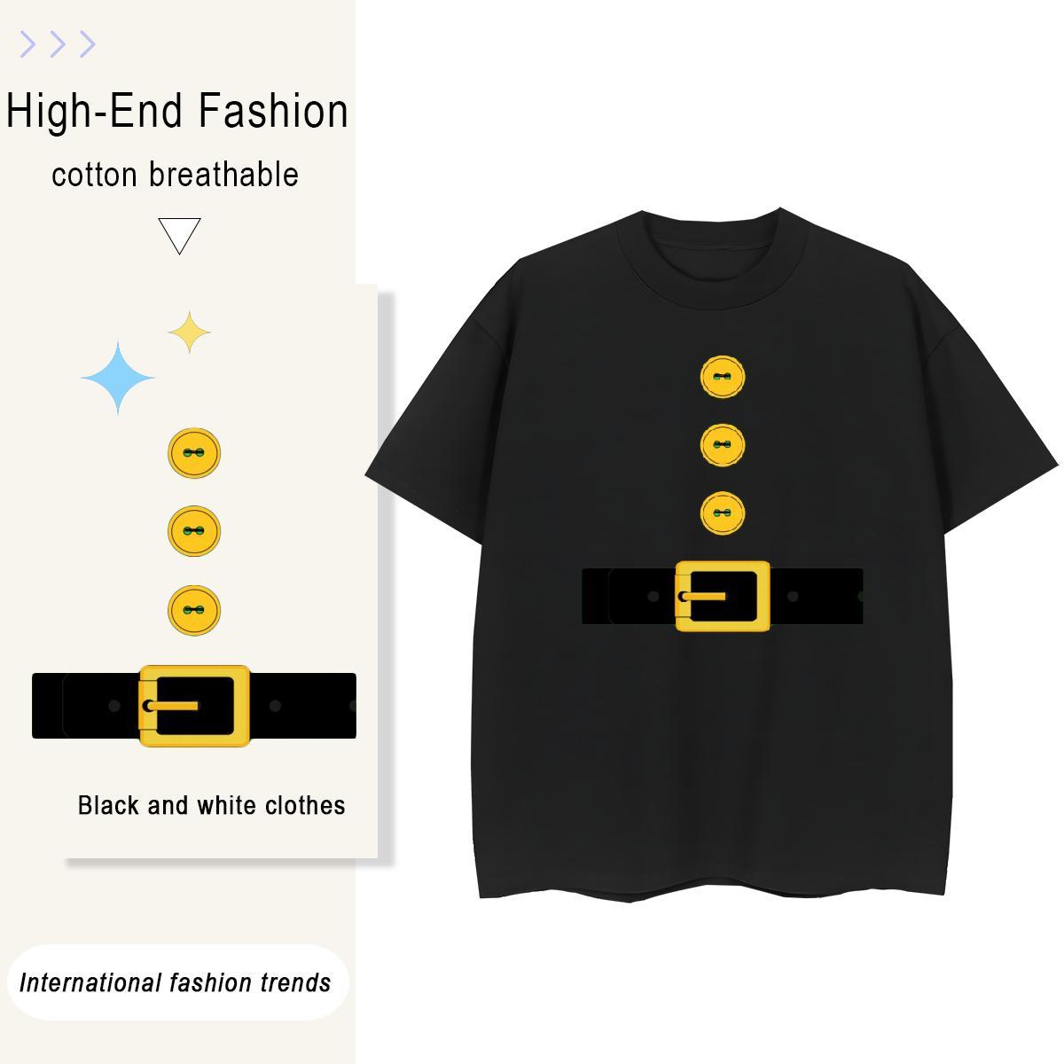 Casual New Men Tops Tees Christmas Daily Wear 230g Cotton Tops Shirt Breathable Soft Cool T shirt Graphic