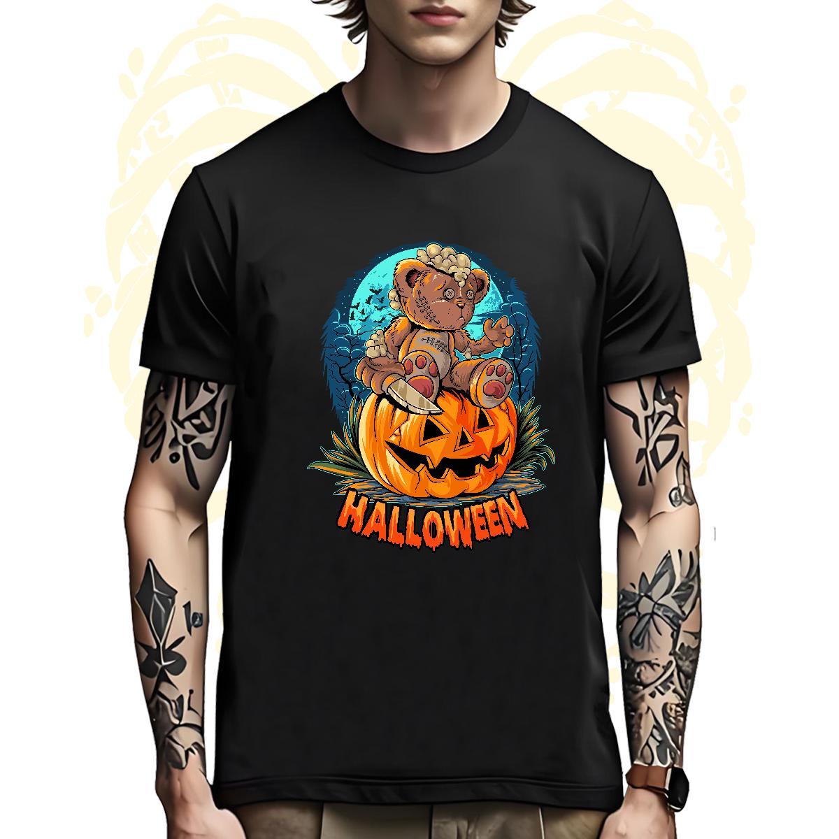 Cool Design Mens T Shirts bear Breathable Crew Neck Outdoor DIY Printed 100% Cotton 230g Tshirt for Man Woman Custom Tees Shirts