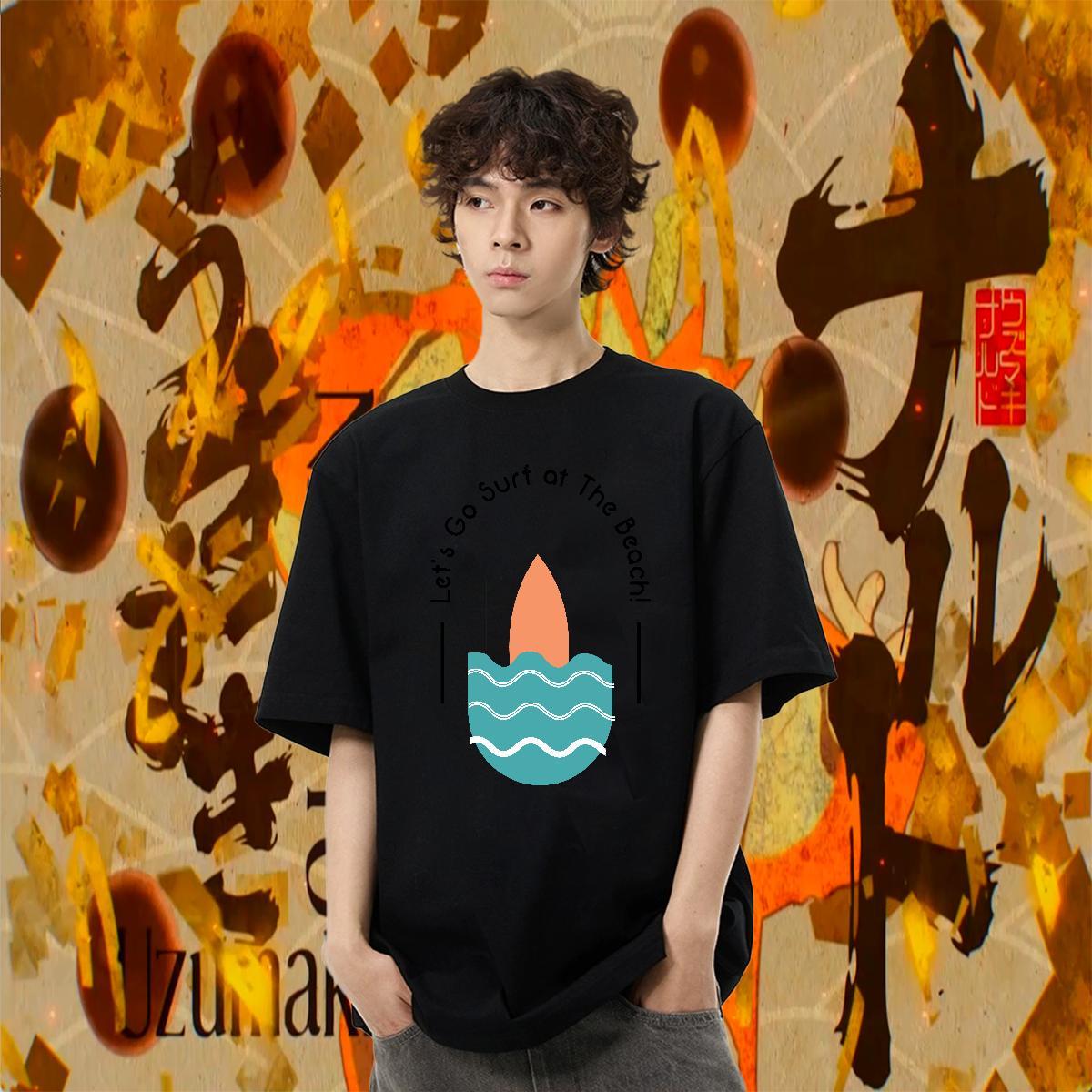 High Quality Men Tshirts Street 230g Cotton Customized O Neck Short Sleeves sea T-Shirts Free Shipping Tees