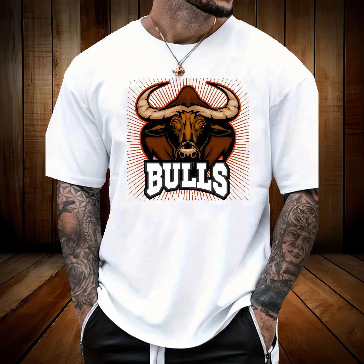 Wholesale T shirt bull Breathable High Street Hip Hop Oversized 4XL 230g Pure Cotton Couples T Shirts Fashion Design Tshirts