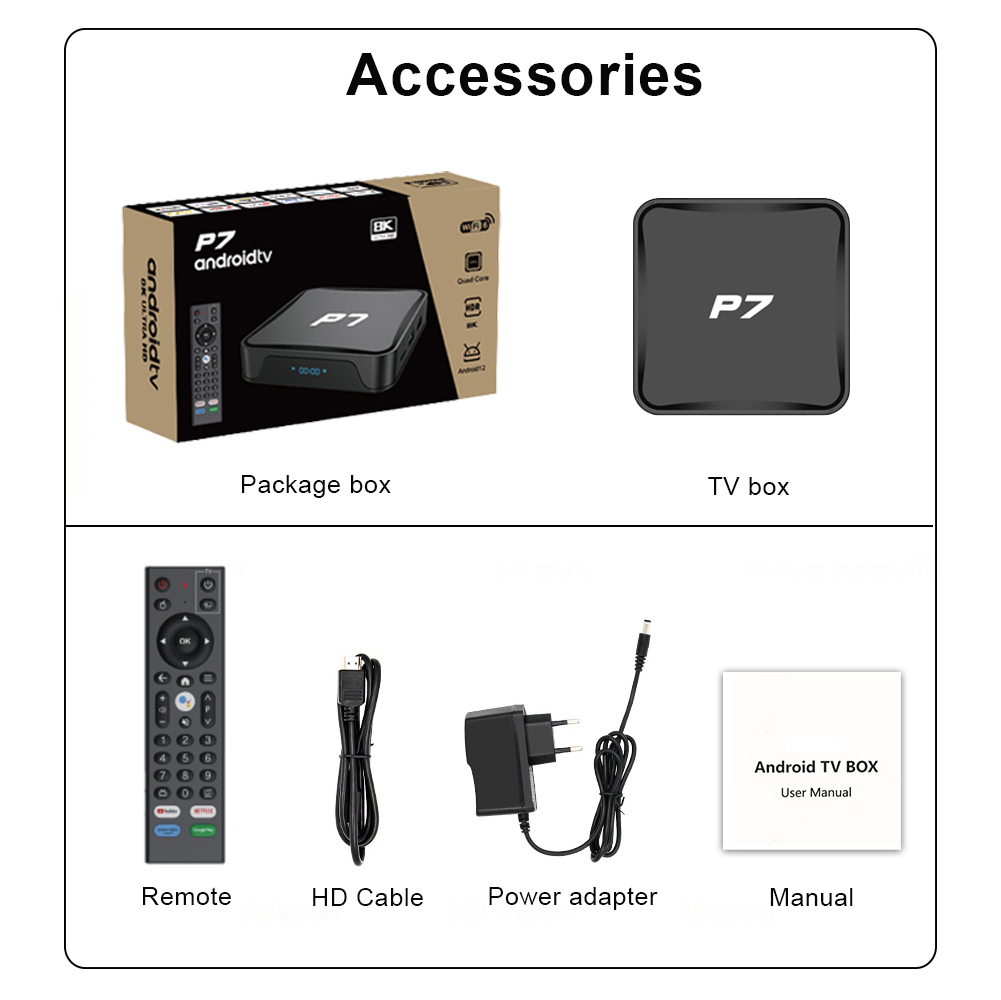 P7 Android 12.0 TV BOX H618 Quad-Core 2GB/16GB built-in 2.4G/5.0G WIFI smart set tv top box cs