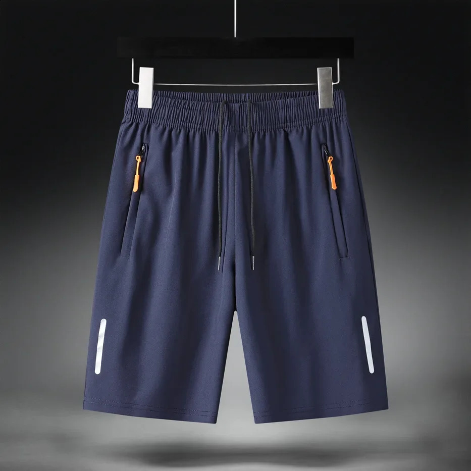 Ice silk shorts for quick drying and breathable mens summer ultrathin large sports running sweatshirt poorly ventilated casual loose Capris Beach 2408
