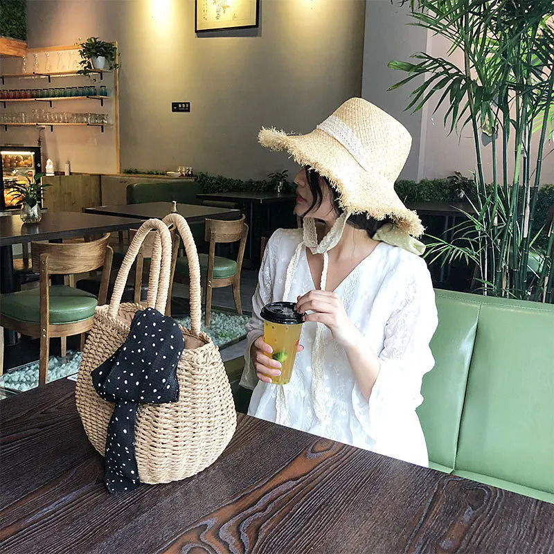 Straw Bags for Women 2023 Summer HandWoven Rattan Bag Handmade Woven Purse Wicker Beach Bohemia Bali Handbag bolsos mimbre 240820ZYl