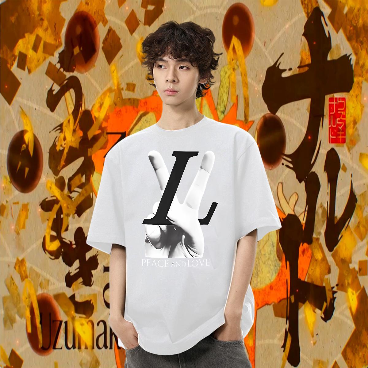 Cool Design Tshirt for Man Woman Street 100% Cotton 230g DIY Anime Breathable Crew Neck letter T Shirts Men 2024 DIY Tees
