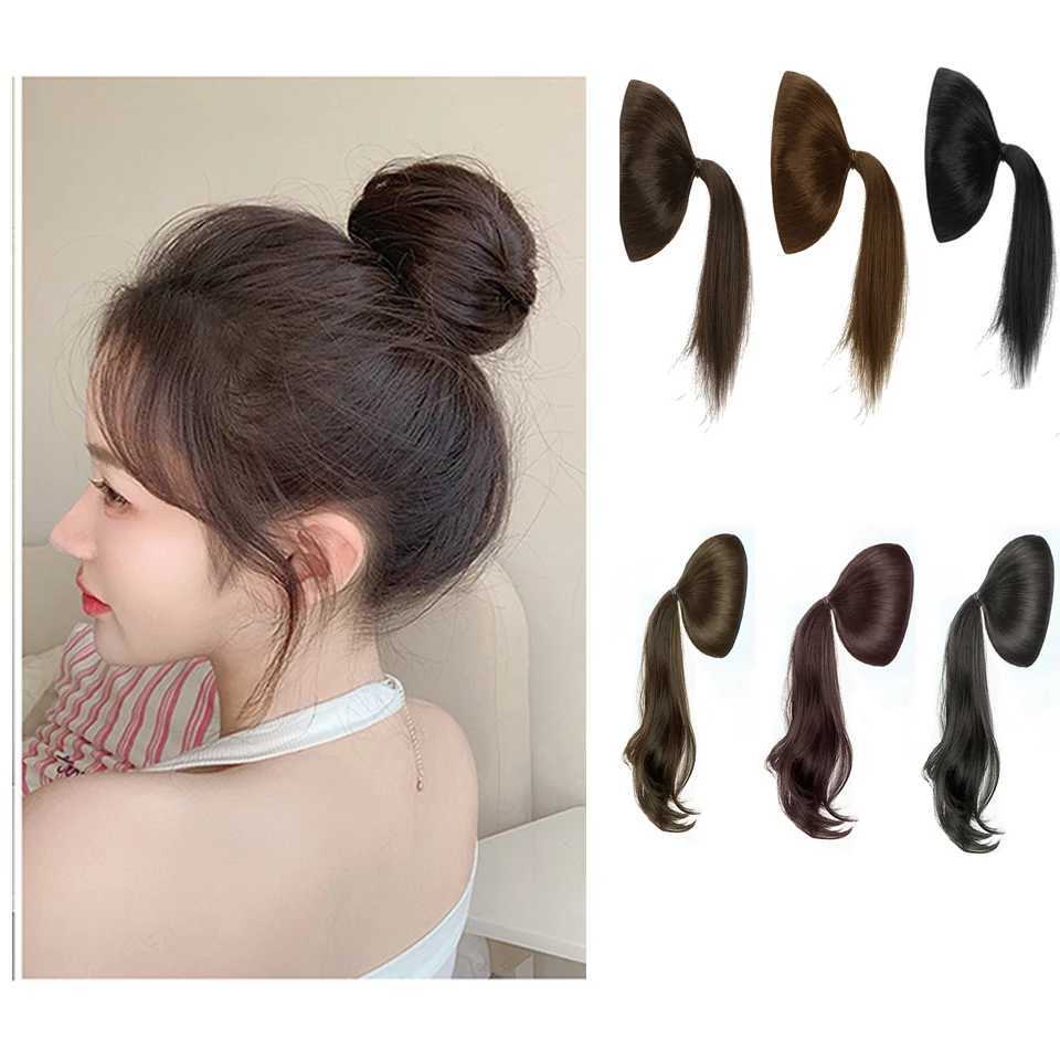 Synthetic fur wig for women ponytail hair extension curly elastic lazy hair board artwork head volume enhancer fluffy A W240817