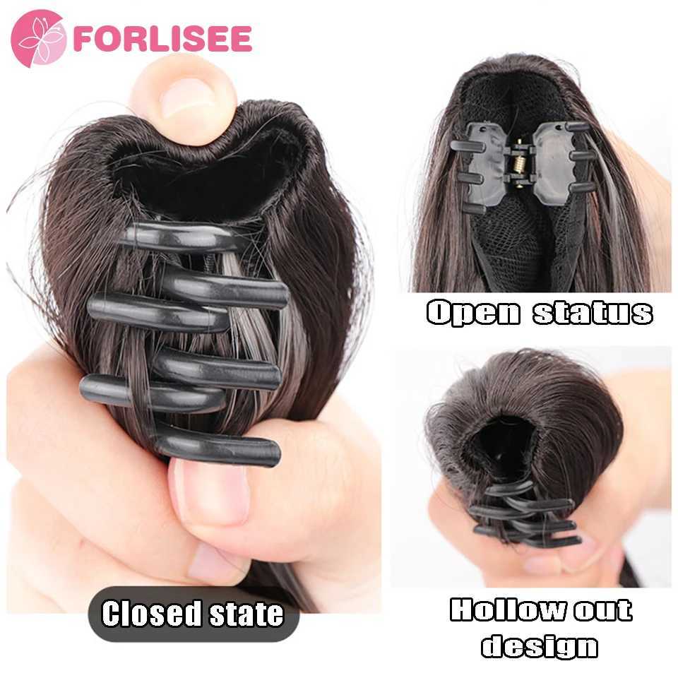 Synthetic ponytail female cloud Permed high knitting fashionable fluffy claw clip picking dyed curling ponytail W240817