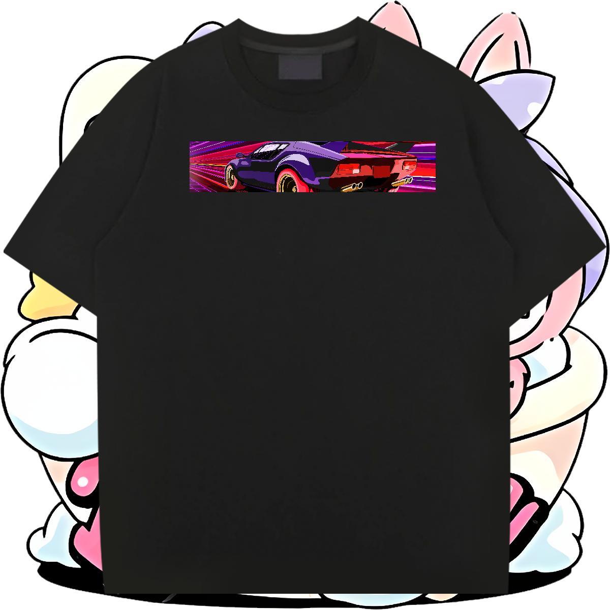 Loose car T Shirt For Man Sports Casual Mens Tshirts 230g Cotton Classic Breathable Soft Plus Size Custom Tops Tees