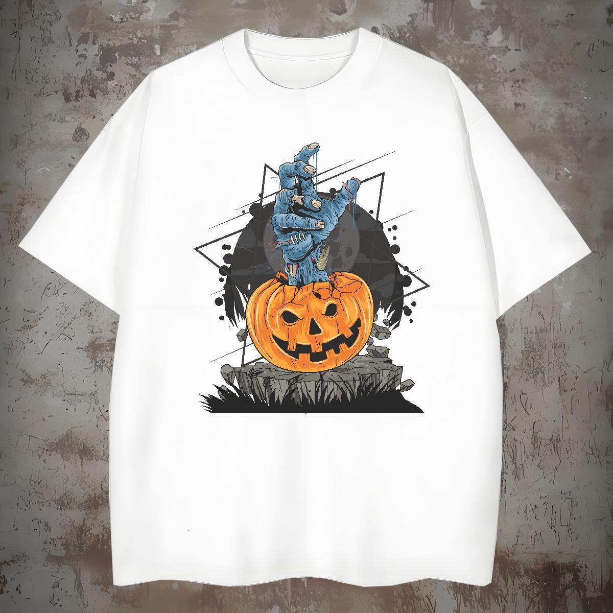 New Designer Men Tees halloween Street wear Hip Hop 100% Cotton 230g Clothings Breathable Short Sleeve Comfortable T-Shirts for Men DIY Printed