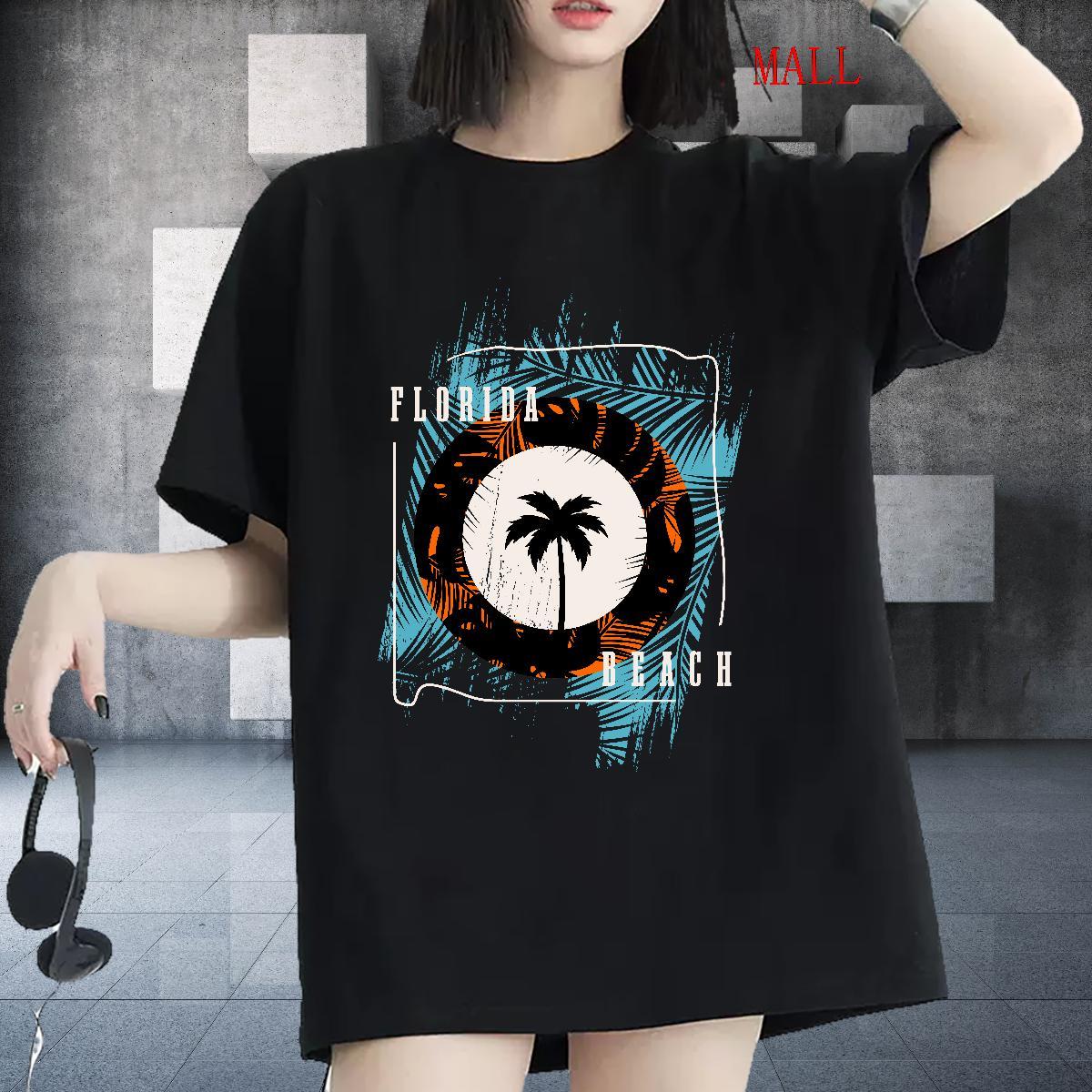 New Womens Tshirts Casual Breathable Short Sleeve Tee Shirt Nice 230g Pure Cotton tree Custom Print Plus Size T shirt