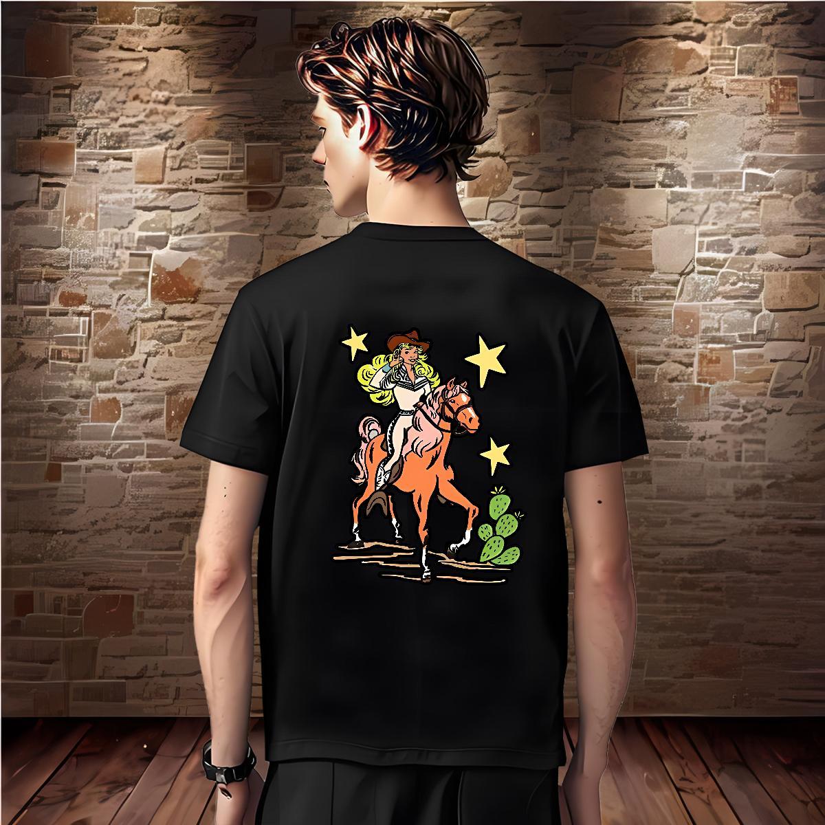 Mens T Shirts 230g Cotton pretty girl Sport Breathable Short Sleeve Cartoon Print Tshirts Wholesale Cool Design Polos