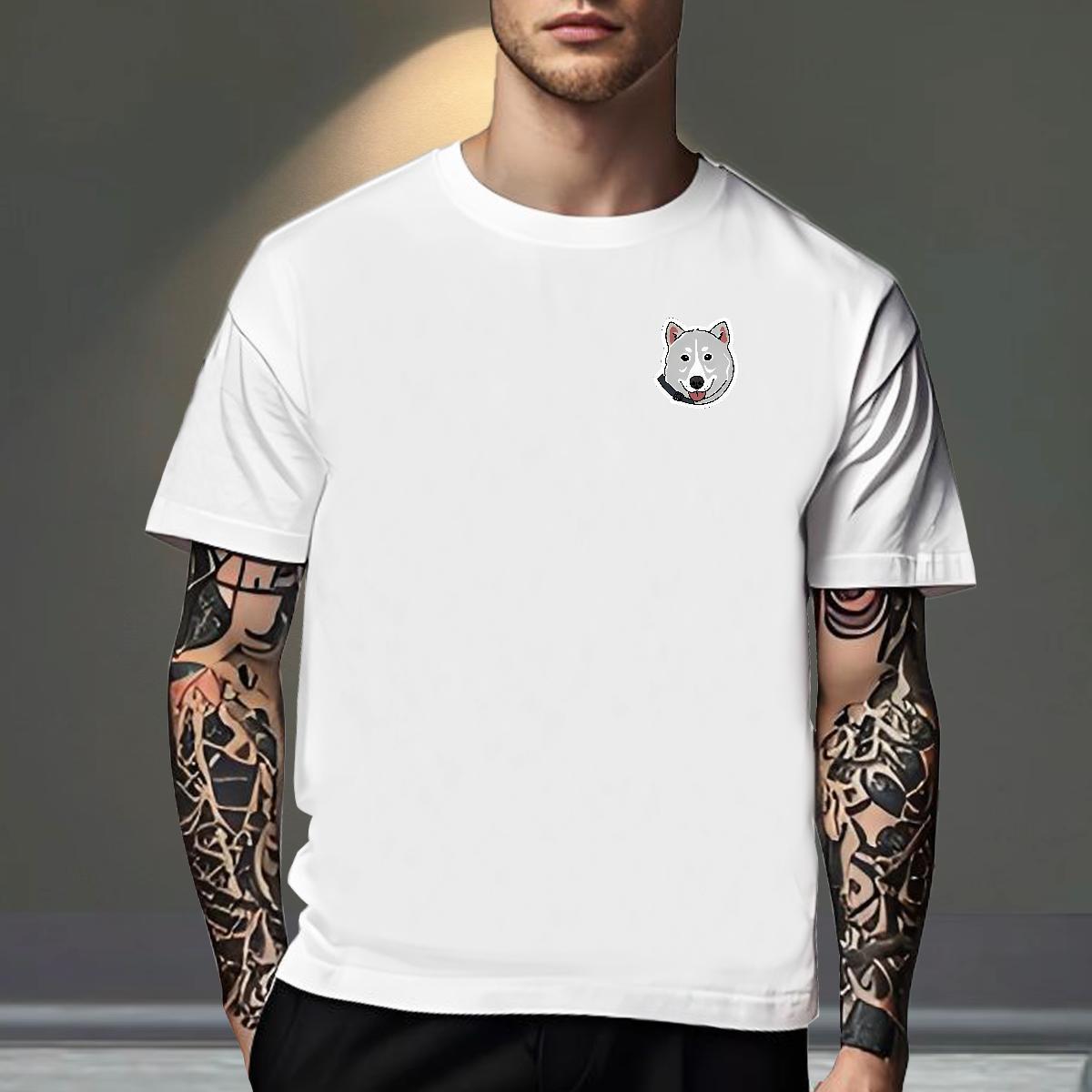 Brand Mens Tshirts Home Outdoor 230g Cotton Cartoon Printing L-4XL Breathable Crew Neck dog T Shirts Men Factory Direct Tees Shirts