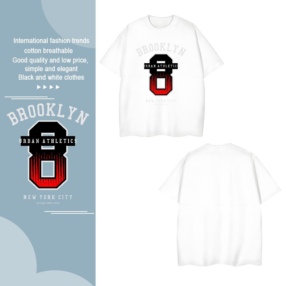 High Quality 8 230g 100% Cotton Men Tees Street Breathable Crew Neck T-Shirts for Men Wholesale Custom Print Plus Size Tops Tees