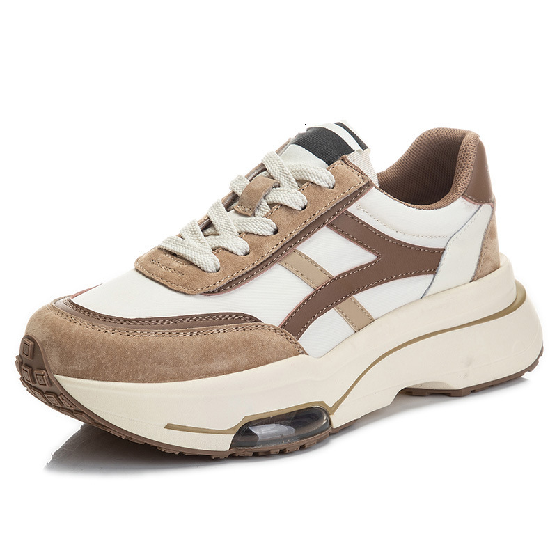 Ddmysports Absorbing Film Bottom Layer Pig Dad New Spring Height Increase Running Casual Versatile Genuine Leather Women S Shoes OUTDOOR