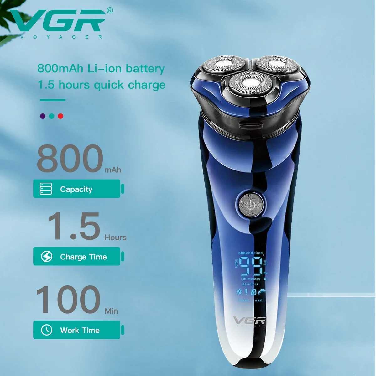 VGR shaver waterproof electric shaver mens hair trimmer charging shaver mens shaver V-305 shaver W240819