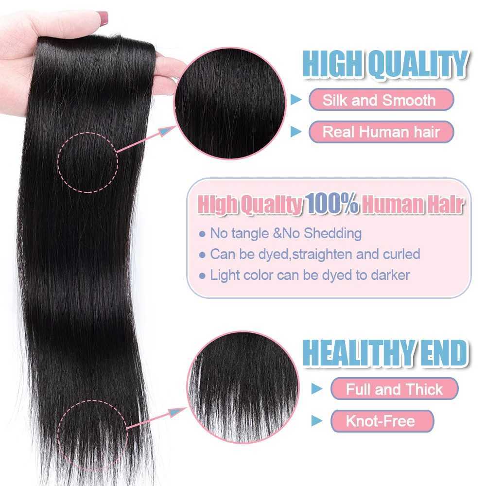 Straight ponytail human hair extension wrapped around the ponytail 100% Brazilian Remy hair ponytail extension W240817