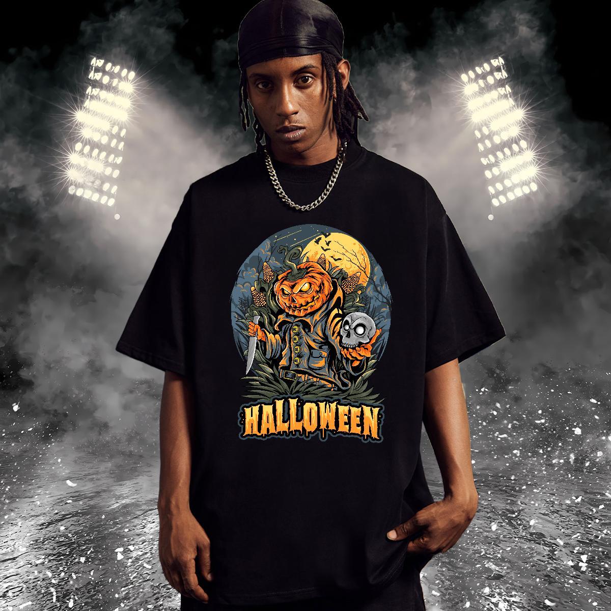 Designer T-Shirts for Men halloween O Neck Short Sleeves Home Outdoor Plus Size Custom 100% Cotton 230g Men Tshirts Factory Direct Tops Shirt