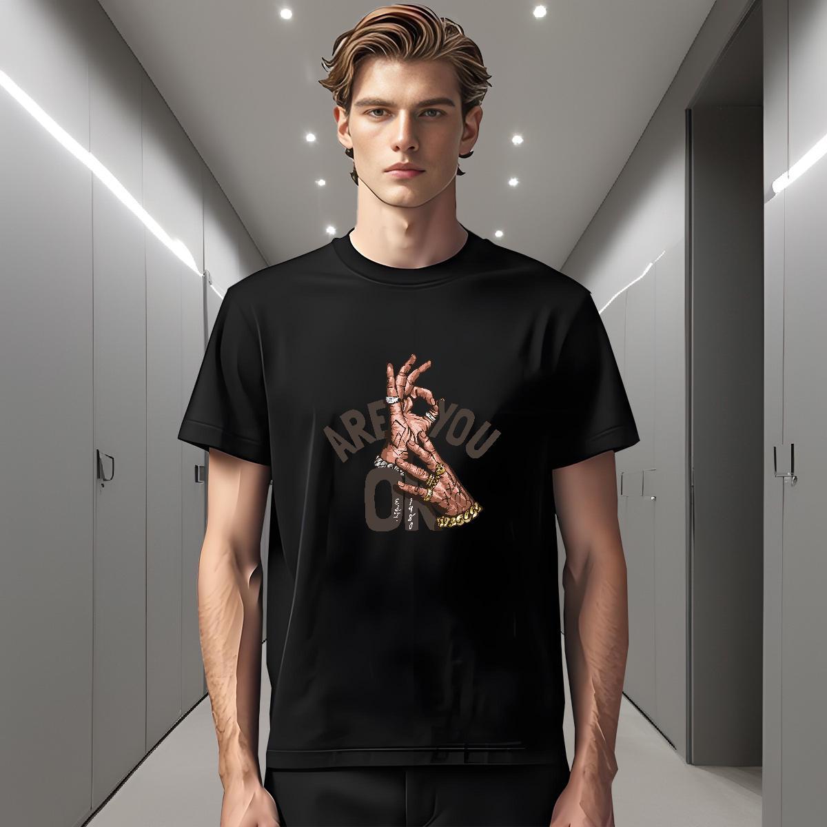 T Shirts Men 230g Pure Cotton hand- Summer Casual O Neck Short Sleeves Graphic Men Tees Free Shipping Cool Polos