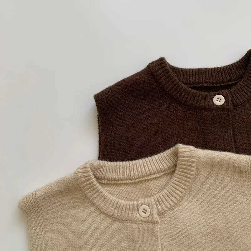 Autumn winter Kids Sleeveless Sweater Kids Sweater Pure Printing Knitted Vest For Boys Girls School UniformXJ240819