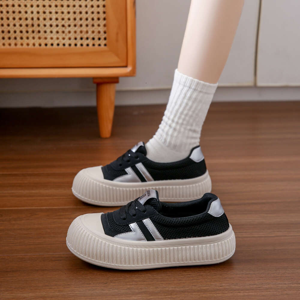 Ddmysports Autumn New Ins Korean Edition Transparent Network White For Female Students Thick Bottom Versatile Casual Sports Board Shoes XT OUTDOOR