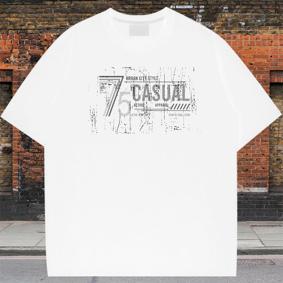 Wholesale Tshirts Daily Wear 230g Cotton Customized Print Breathable Soft letter T Shirt For Man New Arrival Tops