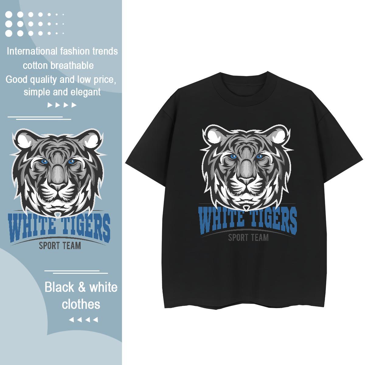 Free Shipping Men T Shirts tiger Breathable Short Sleeve Sport Custom Printed 230g 100% Cotton Tshirt for Man Woman Brand Tshirts
