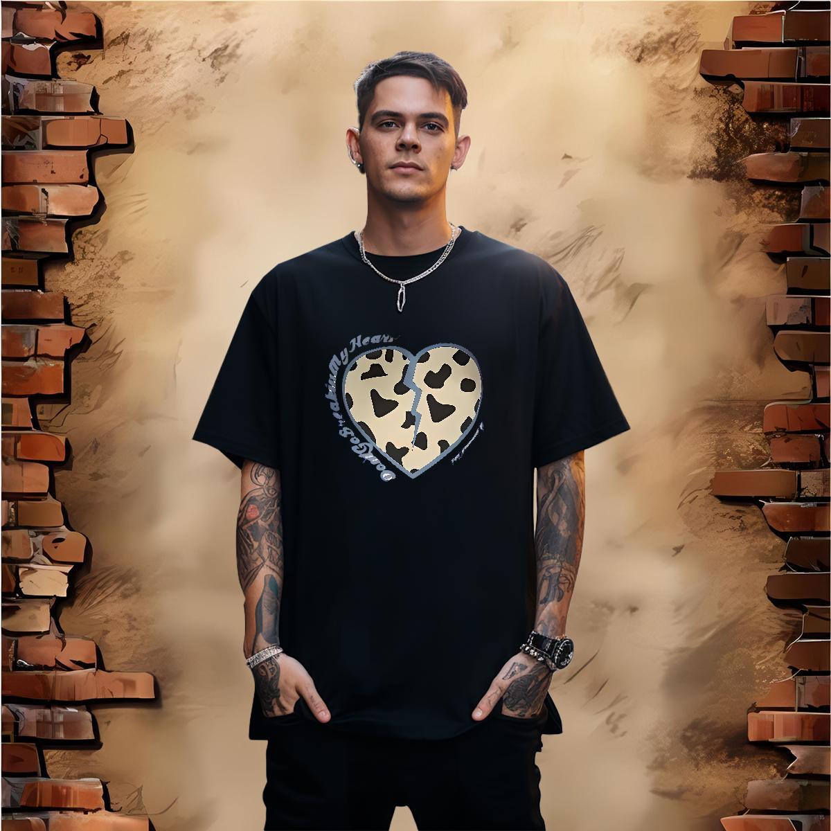 High Quality letter 230g 100% Cotton Mens Tshirts Street Casual Short Sleeve Soft T Shirts Men Customized Custom Printing Tee Shirt